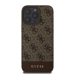 Zadný kryt Guess PU 4G Stripe pre iPhone 16 Pro Brown
