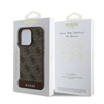 Zadný kryt Guess PU 4G Stripe pre iPhone 16 Pro Brown