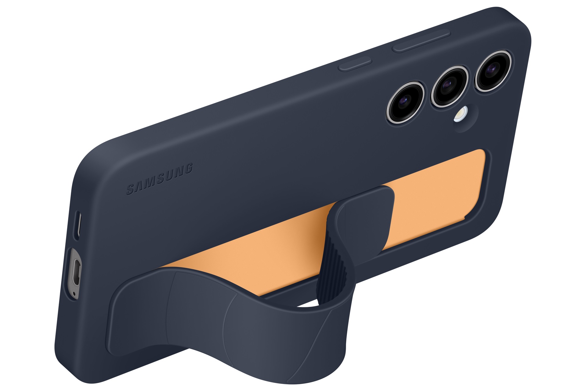 Zadný kryt Samsung s pútkom pre Samsung Galaxy S24 FE čierny a modrý