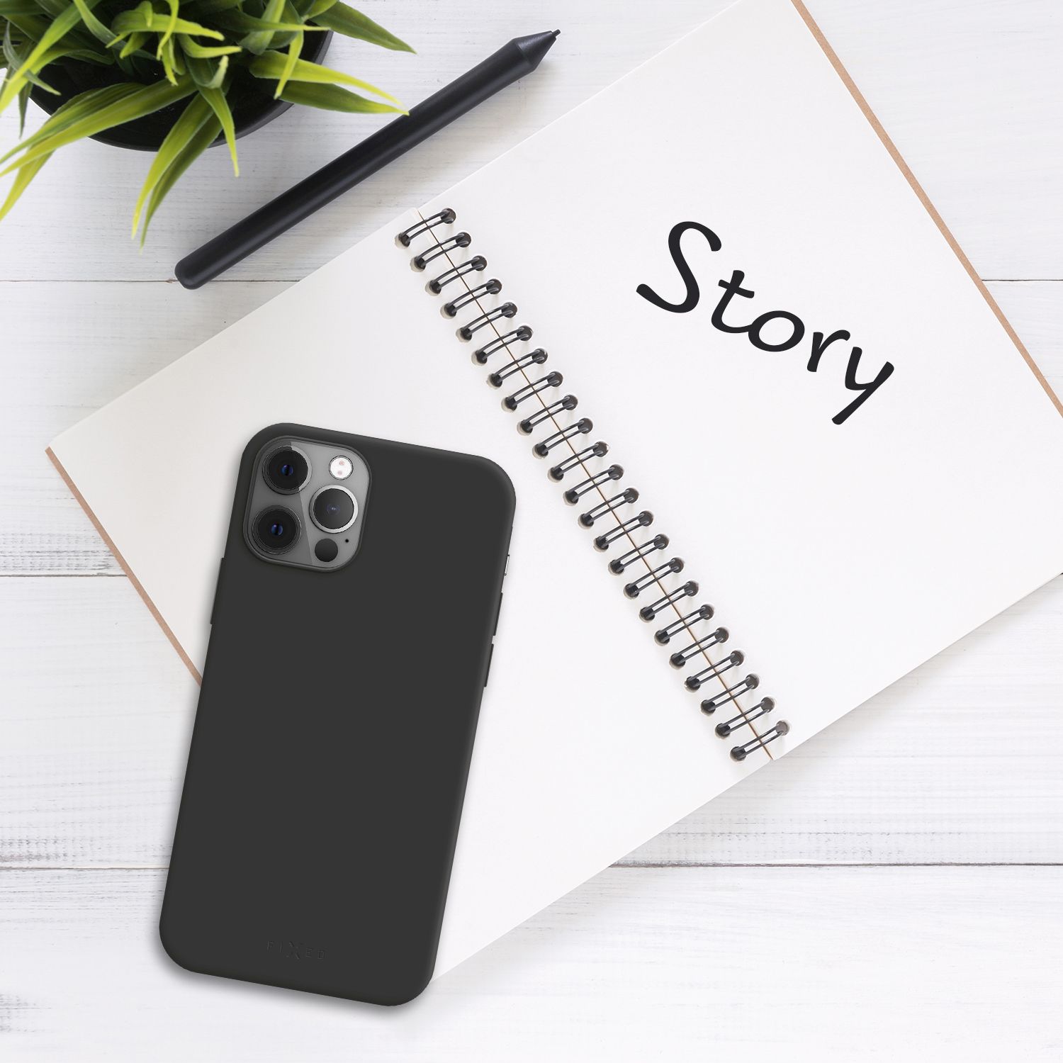 Zadný pogumovaný kryt FIXED Story pre Apple iPhone 14 Plus, čierny