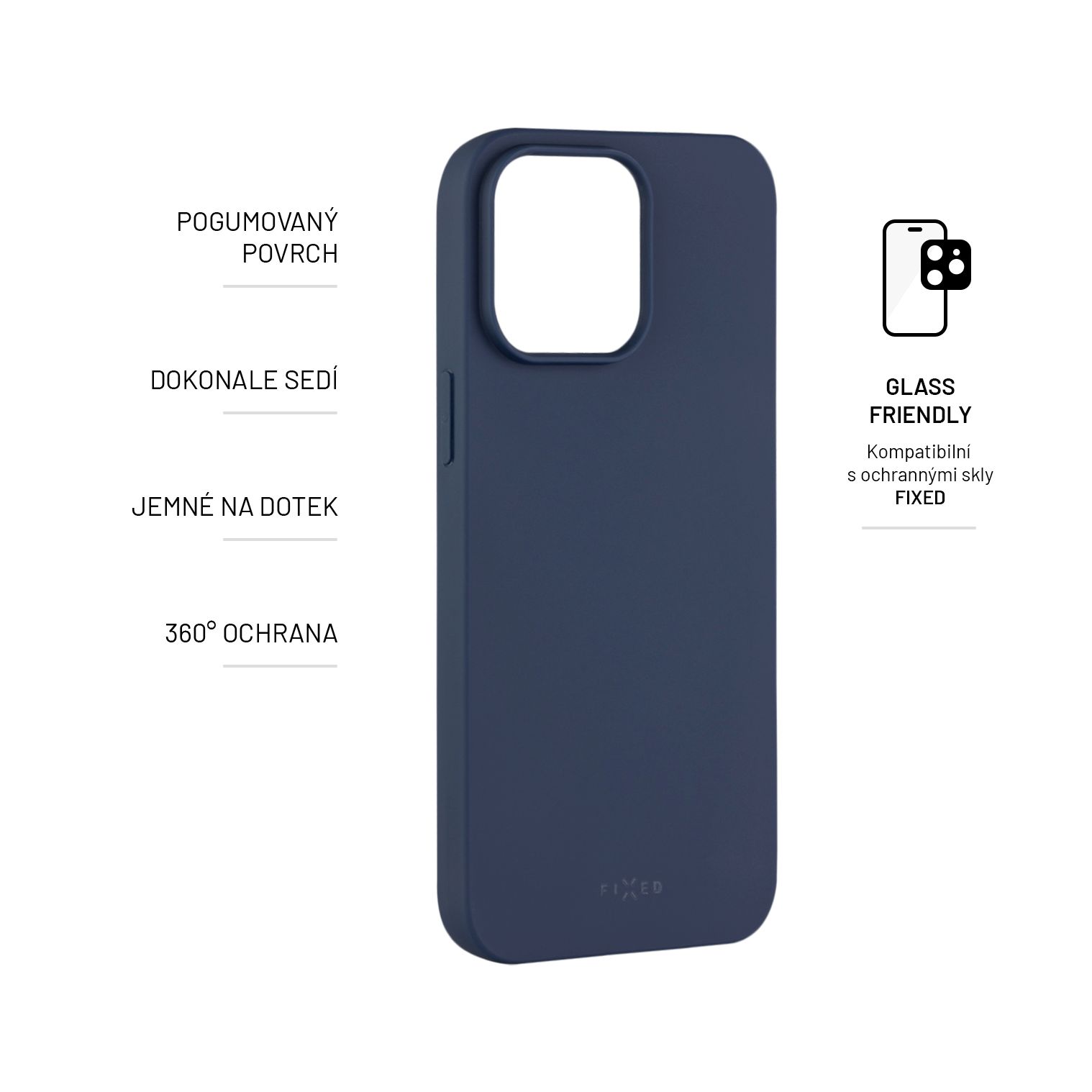 Zadný pogumovaný kryt FIXED Story pre Apple iPhone 14 Pro Max, modrý