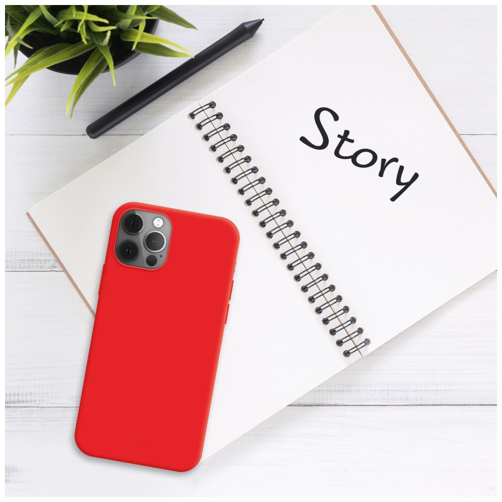 Zadný pogumovaný kryt FIXED Story pre Apple iPhone 15 Pro Max, červený