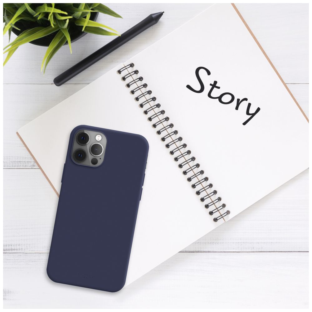 Zadný pogumovaný kryt FIXED Story pre Apple iPhone 15 Pro, modrý