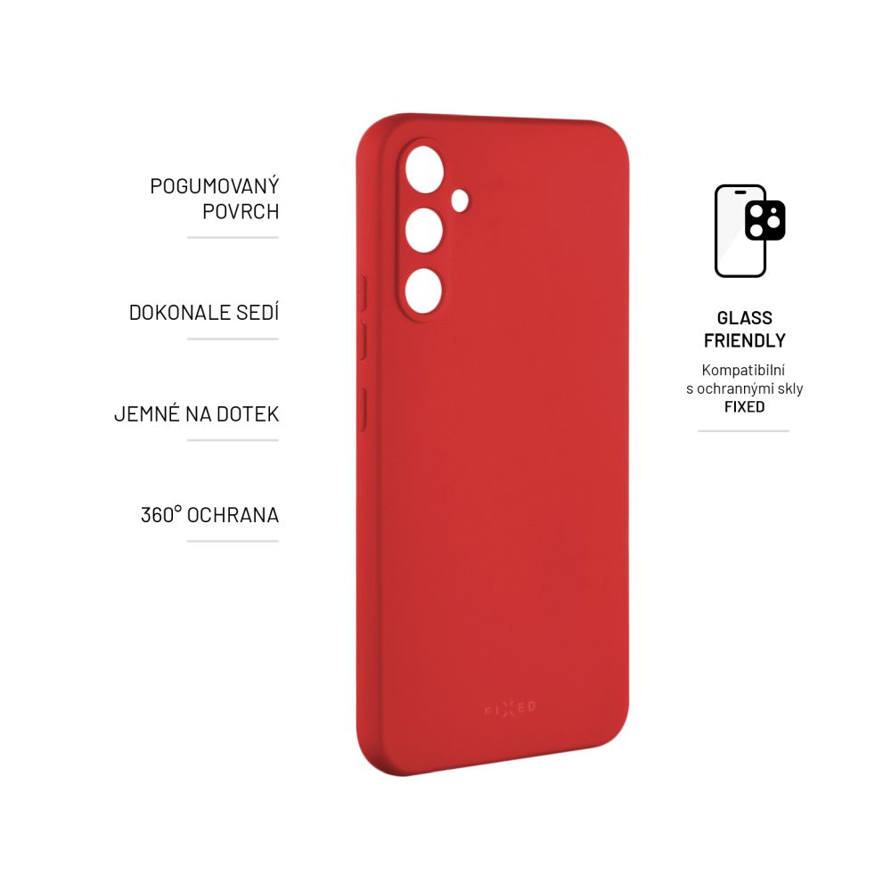 Zadný pogumovaný kryt FIXED Story pre Samsung Galaxy A34 5G, červený