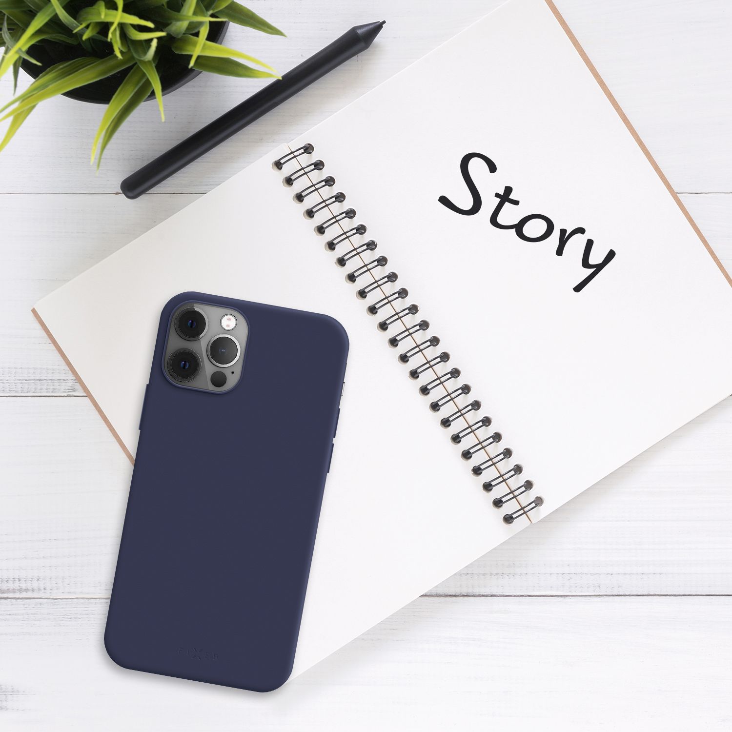 Zadný pogumovaný kryt FIXED Story pre Samsung Galaxy S23 Ultra, modrý
