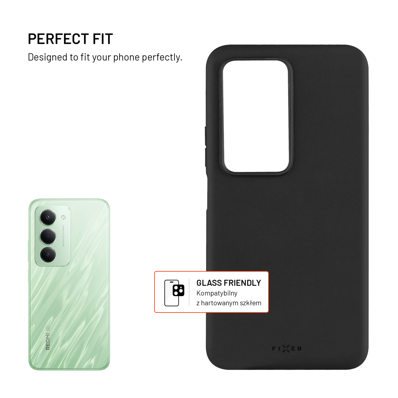Zadný pogumovaný kryt FIXED Story pre Xiaomi Redmi 15 4G/5G, čierny