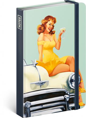 Zápisník Pin-up Girls, linajkovaný, 11 × 16 cm