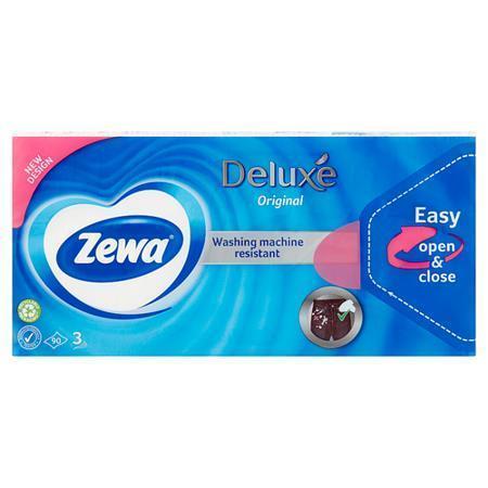 ZEWA vreckovky, papierové, 3-vrstvové, 90ks "Deluxe", bez vône