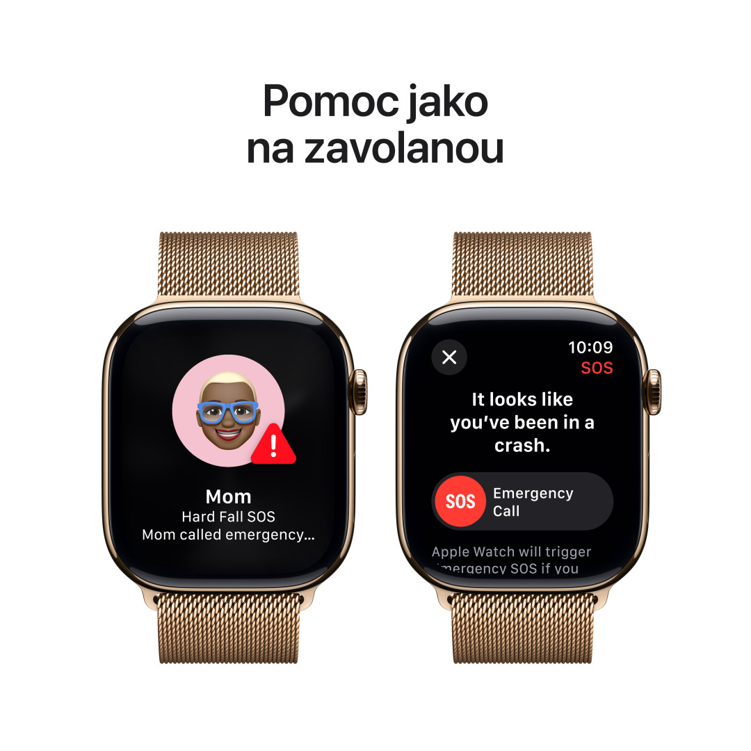 Zlaté titánové puzdro Apple Watch Series 10 GPS + Cellular 46 mm so zlatou milánskou slučkou - M/L (MX003QC/A)