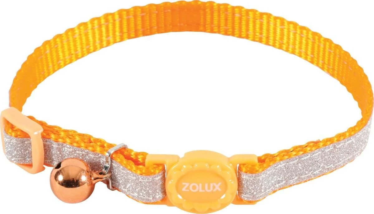 Zolux Obojek pro kočky SHINY nylon oranžový 10mm/30cm