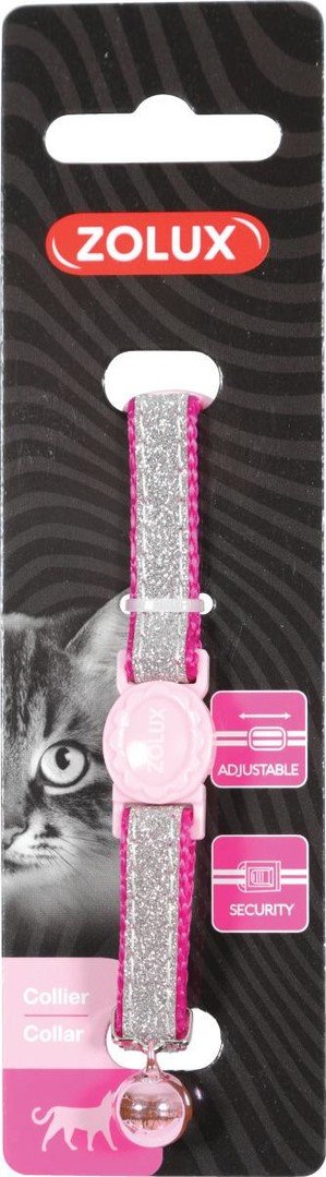Zolux Obojek pro kočky SHINY nylon růžový 10mm/30cm