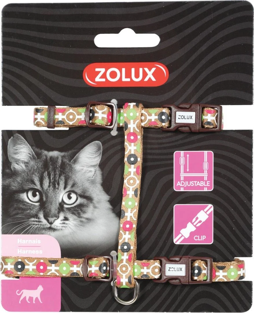 Zolux Postroj pre mačky ARROW nylon čokoláda