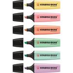 Zvýrazňovač STABILO "BOSS original Pastel", 4 pastelové farby, 2-5 mm