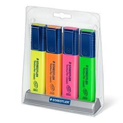 Zvýrazňovač STAEDTLER "Textsurfer classic 364", 4 farby, 1-5 mm, v puzdre