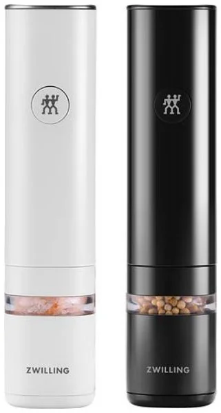 Zwilling Enfinigy Elektrický mlynček na soľ, korenie a bylinky 2ks, čierny a biely
